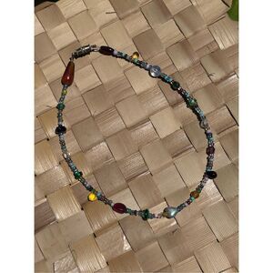 N70. Vintage Handcrafted Maui Glass Bead BABY Necklace / Women’s Anklet